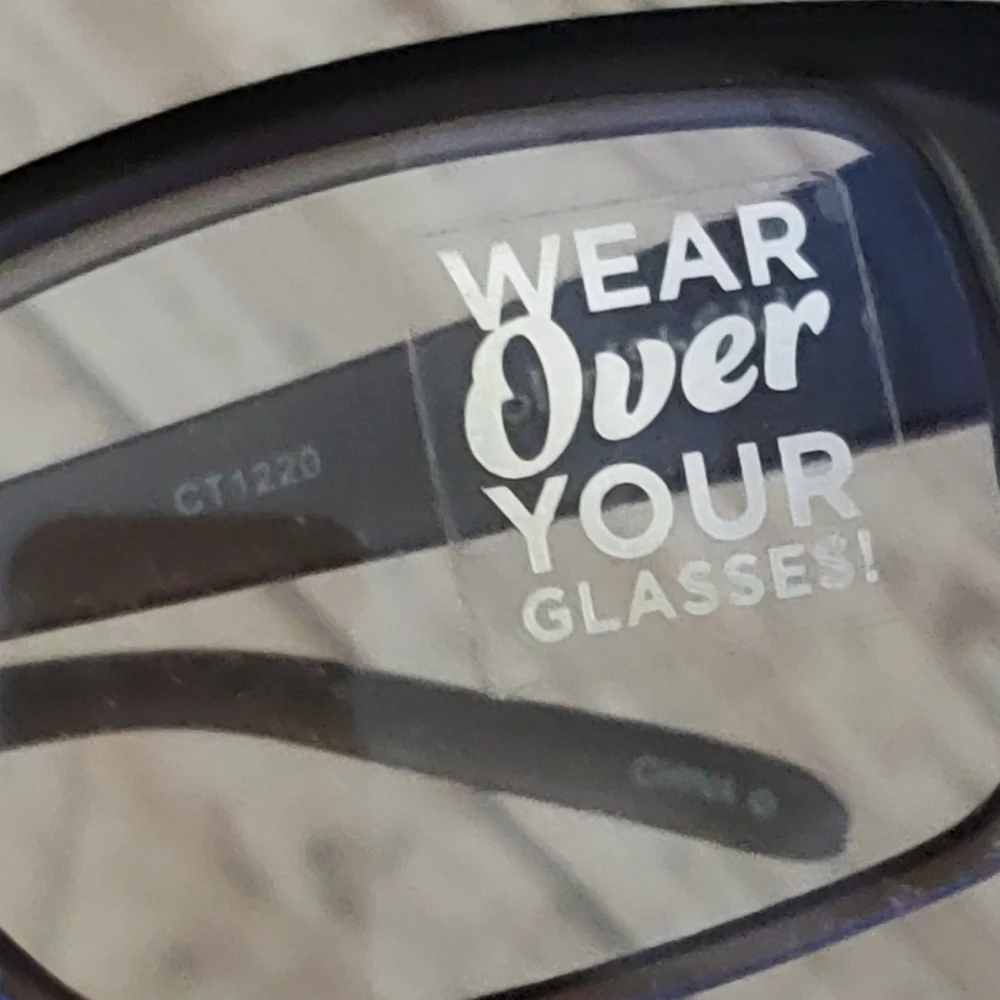 Foster Grant E fits over bluelight protection glasses M/L greige